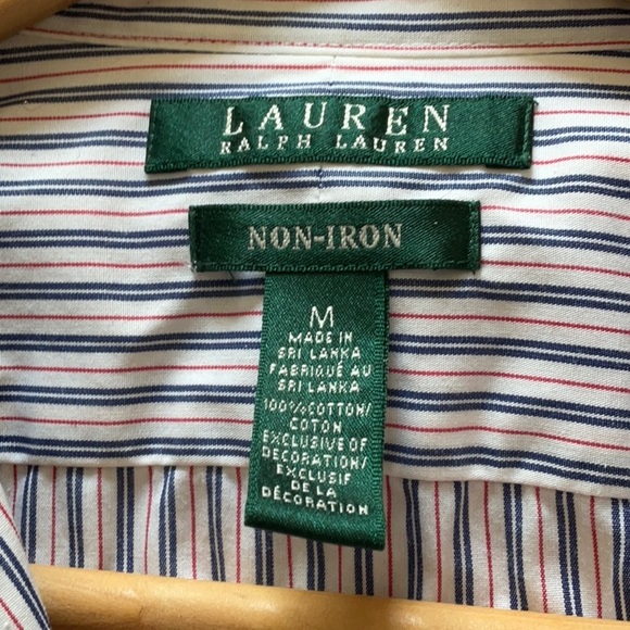 Lauren Ralph Lauren woman’s M pin stripped button down shirt NWOT - Picture 3 of 4